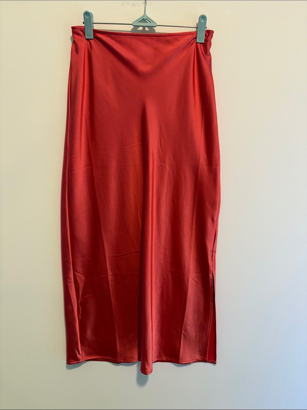 Old Navy Coral Satin Maxi Slip Skirt